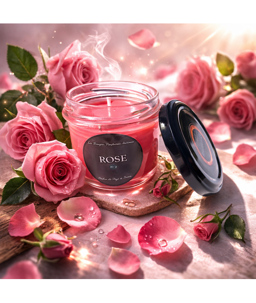 bougie parfumée rose