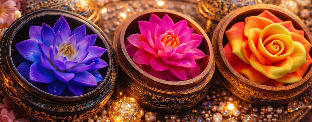 Fleur de savon sculptée main