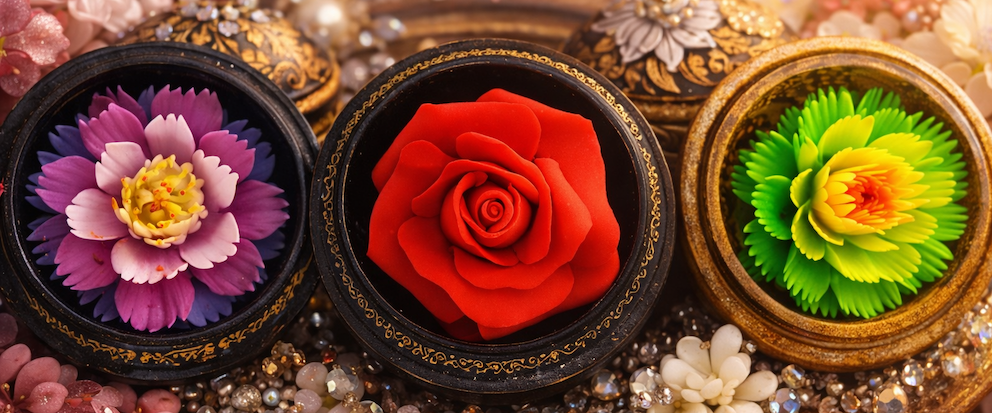 Fleur de savon sculptée main